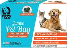 ® Extra Large Pet Poop Bags with Dispenser, 200 Count, for Large Dogs and Cat Li