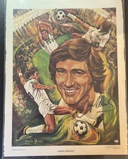 Giorgio Chinaglia Poster Calcio 18x24 Firmato NY Cosmos Auto PAAS Angelo Marino