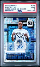 2022 PANINI DONRUSS RATED ROOKIE SIGNATURE CHOICE #244 RYAN ROLLINS PSA 9 AUTO