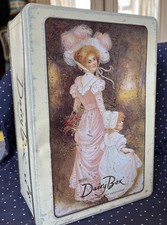 Vintage Dairy Box Ltd Edition 1998 Collectible Tin Victorian Lady & Girl (empty)