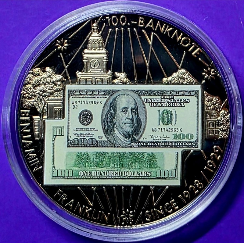 Benjamin Franklin $100 Commemorative Coin w/COA; American Mint            5583nv