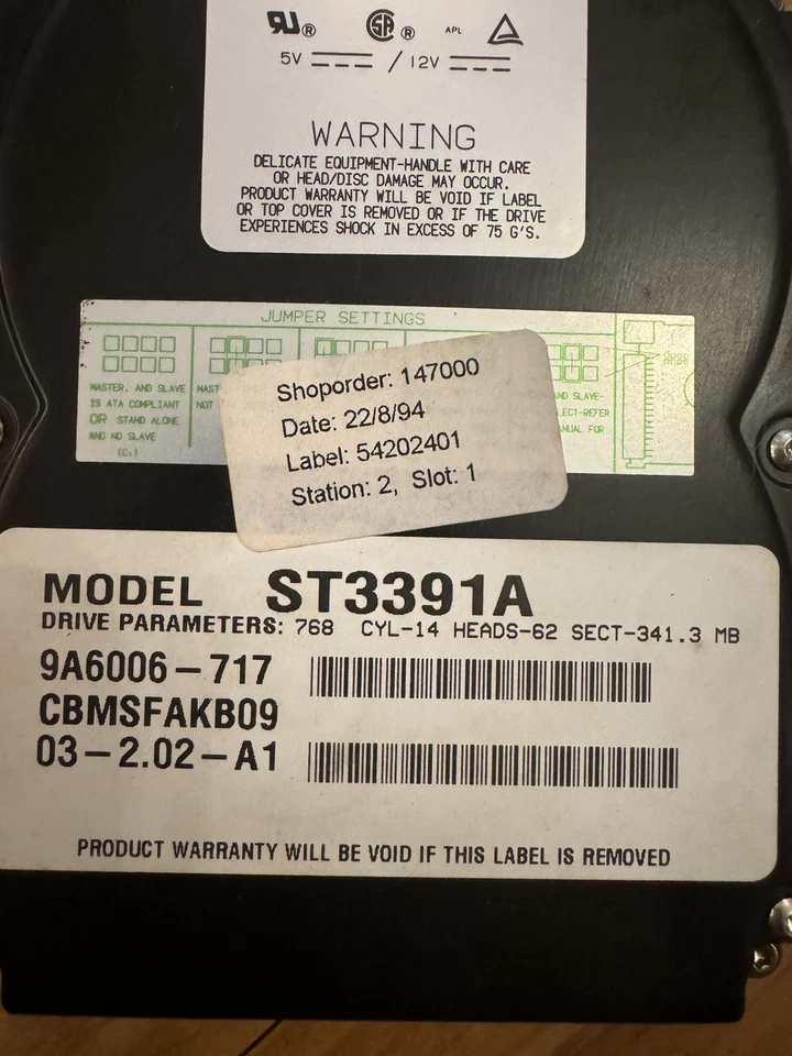 SEAGATE ST3391A IDE HARD DRIVE 341MB 9A6006-717 - Image 3 of 4