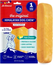 Himalayan Dog Chew Original Yak Cheese Chew, 1 Large Stick, 3.3 Oz, Gluten Free,