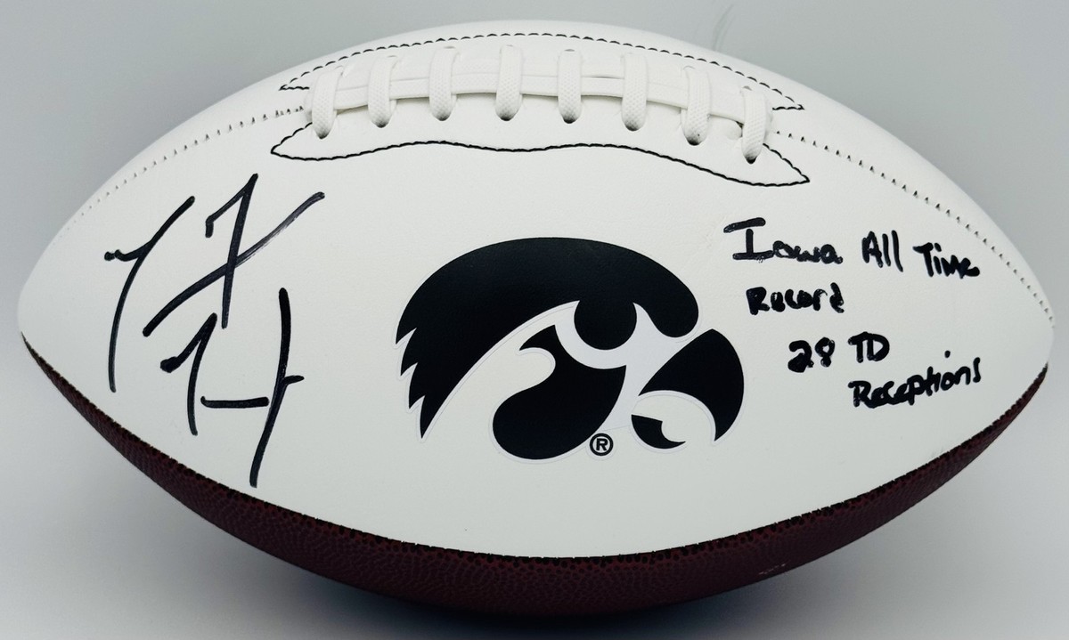 Marvin Mcnutt signed Iowa Hawkeyes official size logo football