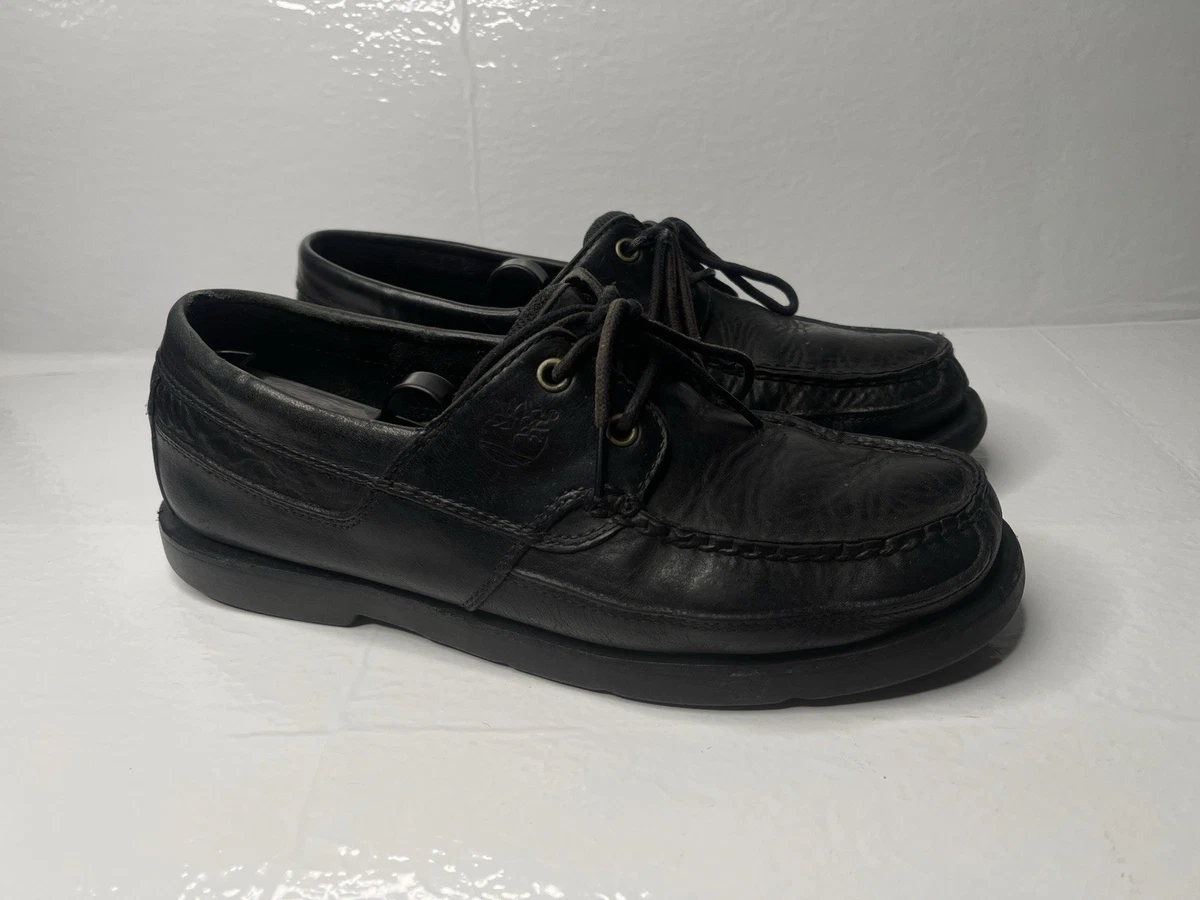 Sz.10M Men Timberland Barrett Black Leather Mock Toe Casual Loafers Timberland Boot Company M Brown Casual Shoes for Men for  main image 4