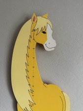 Vintage Horse Pony Wooden Kids Height Chart 150cm - With Wall Mounting Block