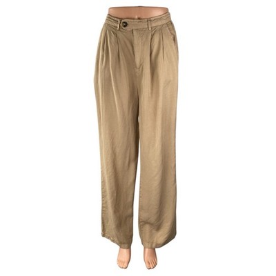 Thread Supply Women's Beige Tan Khaki High Rise Straight Trousers Pants Size S