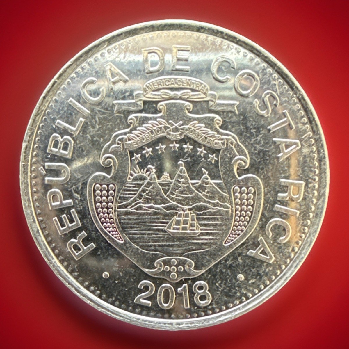 Costa Rica 10 Colones Coin | Stars | Volcno | Ship | Sun | 2018 | eBay