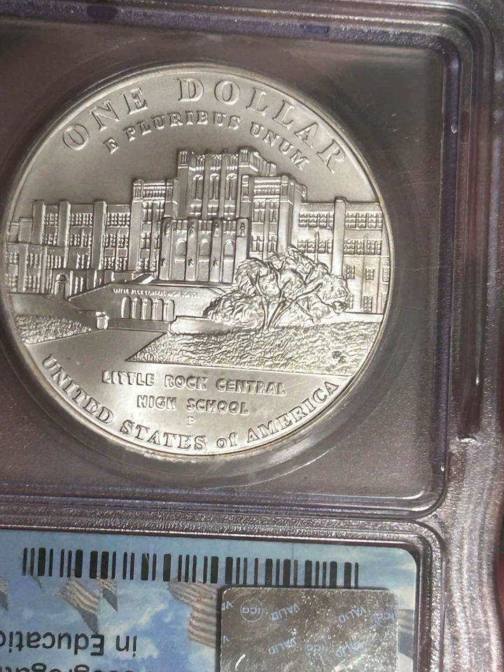2007-P Little Rock Central High School Desegregation Silver Dollar $1 Coin Ms 70 - Image 4 of 4