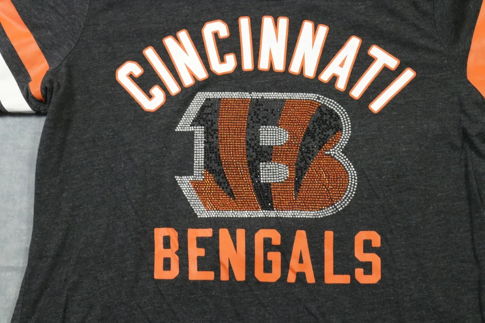 Cincinnati Bengals Shirt Womens Large Black Orange NFL Football Tee Team Apparel - Image 2 of 4