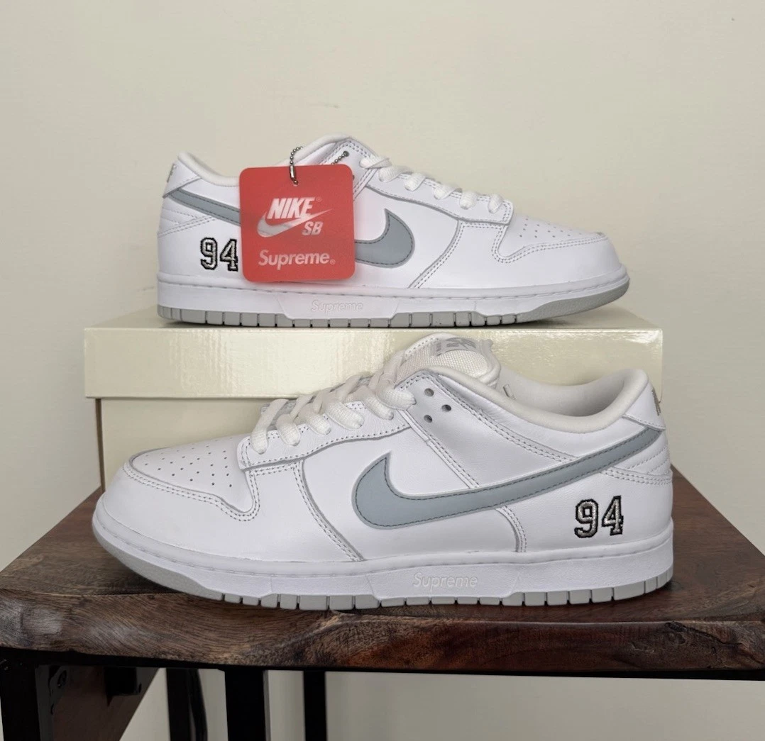 Nike Supreme x Dunk SB QS Low Metallic Silver for Sale