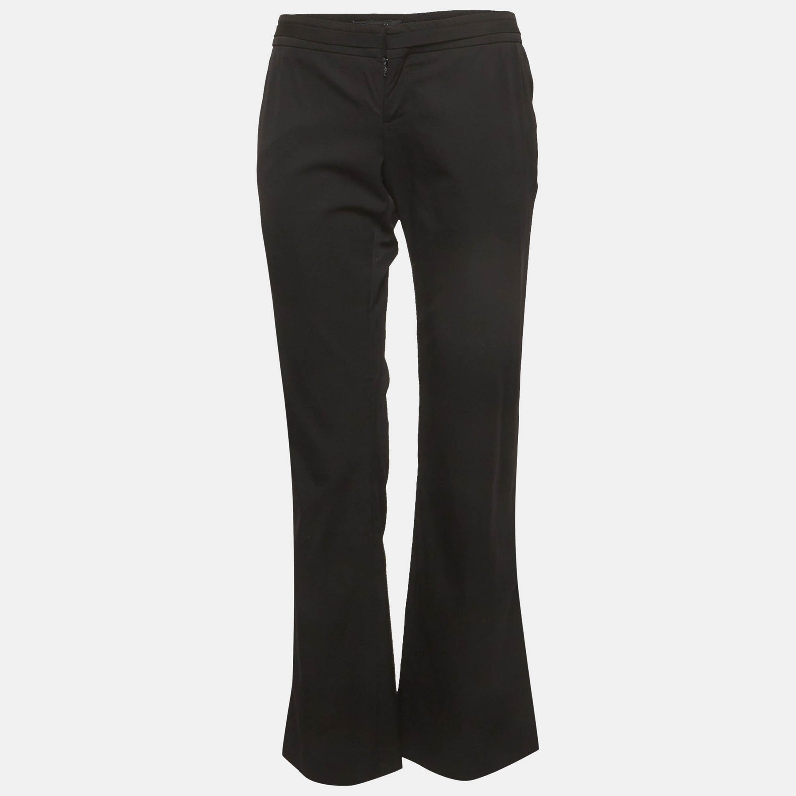 Gucci Black Twill Belted Low Waist Trousers M