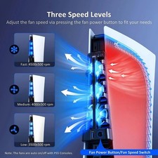 Cooling Fan Accessory with LED Light for Gaming Console Disc Digital Edition 