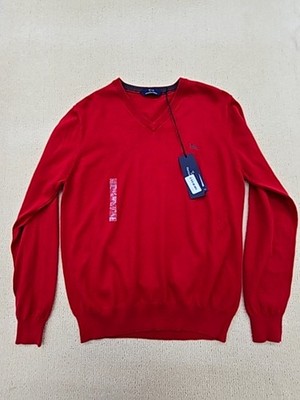Harmont & Blaine Red V-Neck Long Sleeve Men's L Sweater
