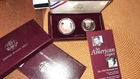 1995 Kennedy 2 Coin Set 1oz Silver Dollar & Matte Proof Half Dollar