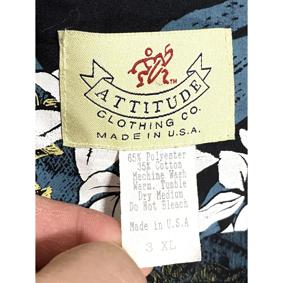 Attitude Clothing Co. Button Shirt Mens 3XL Floral Tropical Vacation Hawaiian  - Image 4 of 4