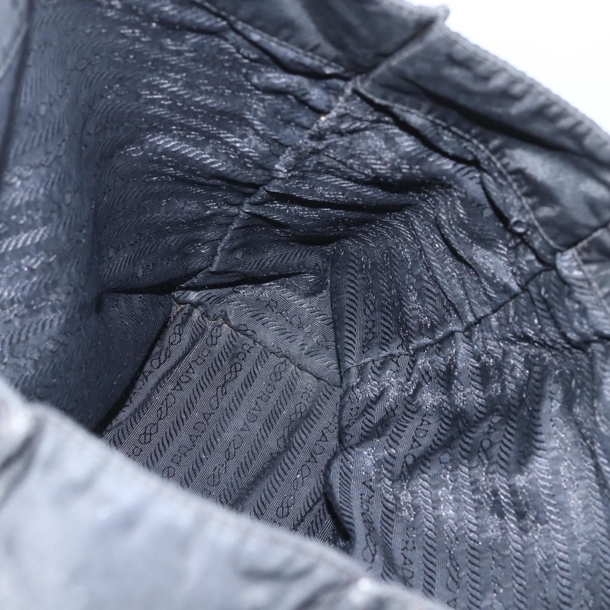 PRADA Tote Bag Nylon Black Silver Auth 157633 thumbnail 20