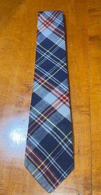 Men s Camden Court Tie classic plaid Navy Red Yellow Retro Silk?