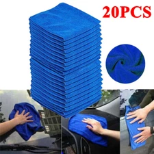 20PC Microfiber Cleaning Cloth No-Scratch Rag Car Polishing Detailing Towel Blue