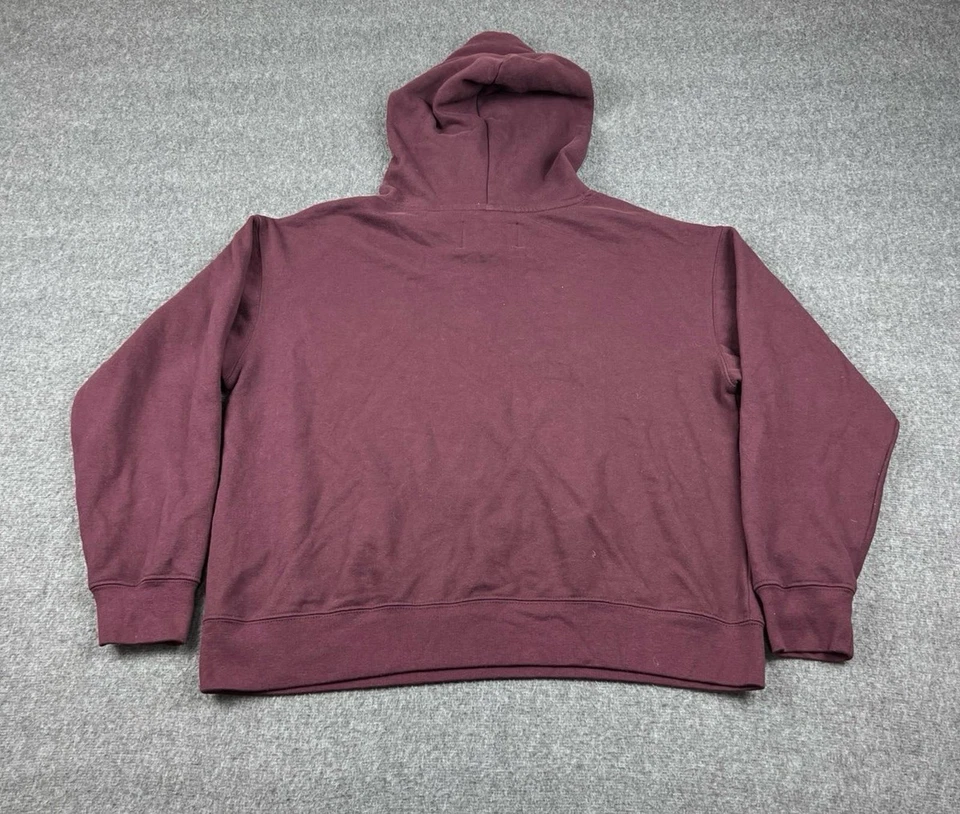 Sudadera con capucha Calvin Klein borgoña para mujer talla mediana Foto 2 de 4