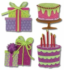 Jolee's Boutique Dimensional Stickers, Birthday Cakes and Presents