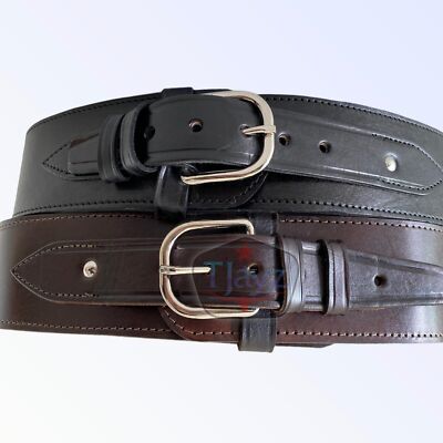 TJAYZ FREE SHIPPING 38/357 UN-TOOLED 100% THICK Leather AMMO Belt Western SASS