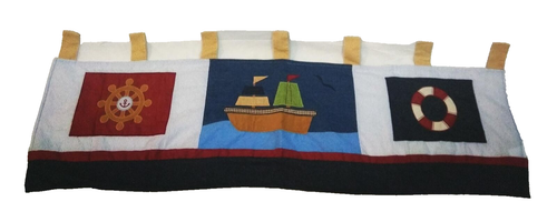 Geenny Baby Nursery Window Valance Child Toddler Blue Sailboat Ship Lot of 2 - Picture 2 of 4