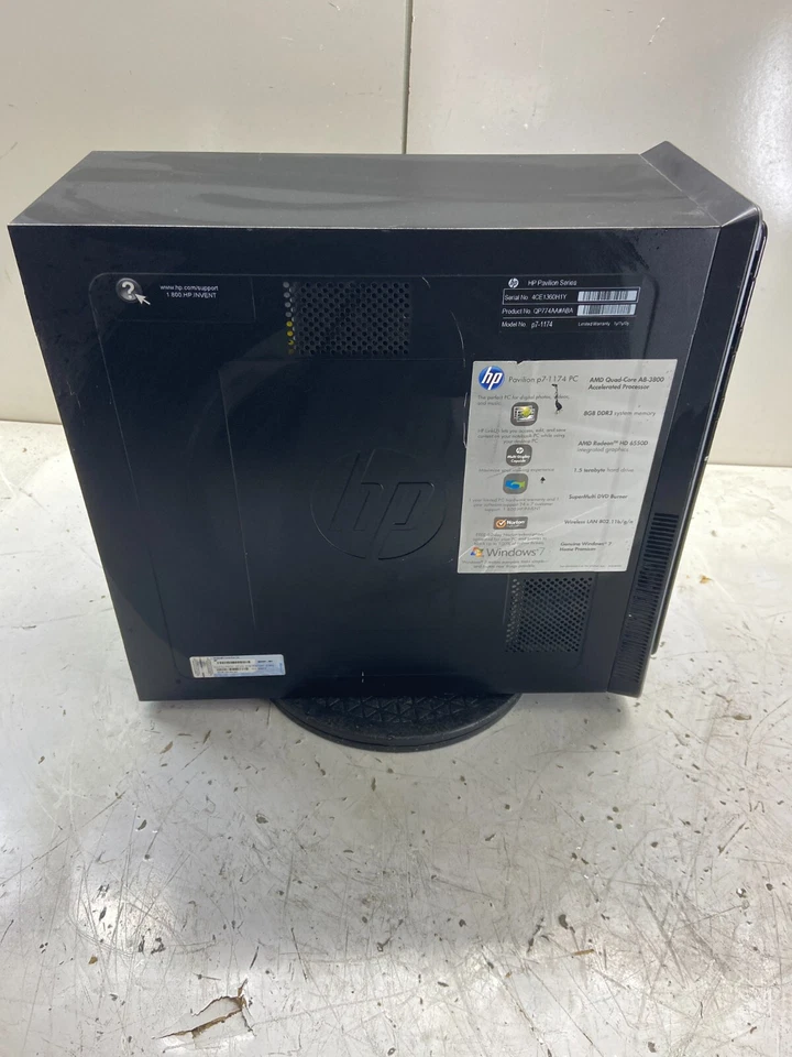 HP Pavilion p7-1174 AMD A8-3800 APU с Radeon 2400 МГц 4 ГБ без жесткого диска - Изображение 4 из 4