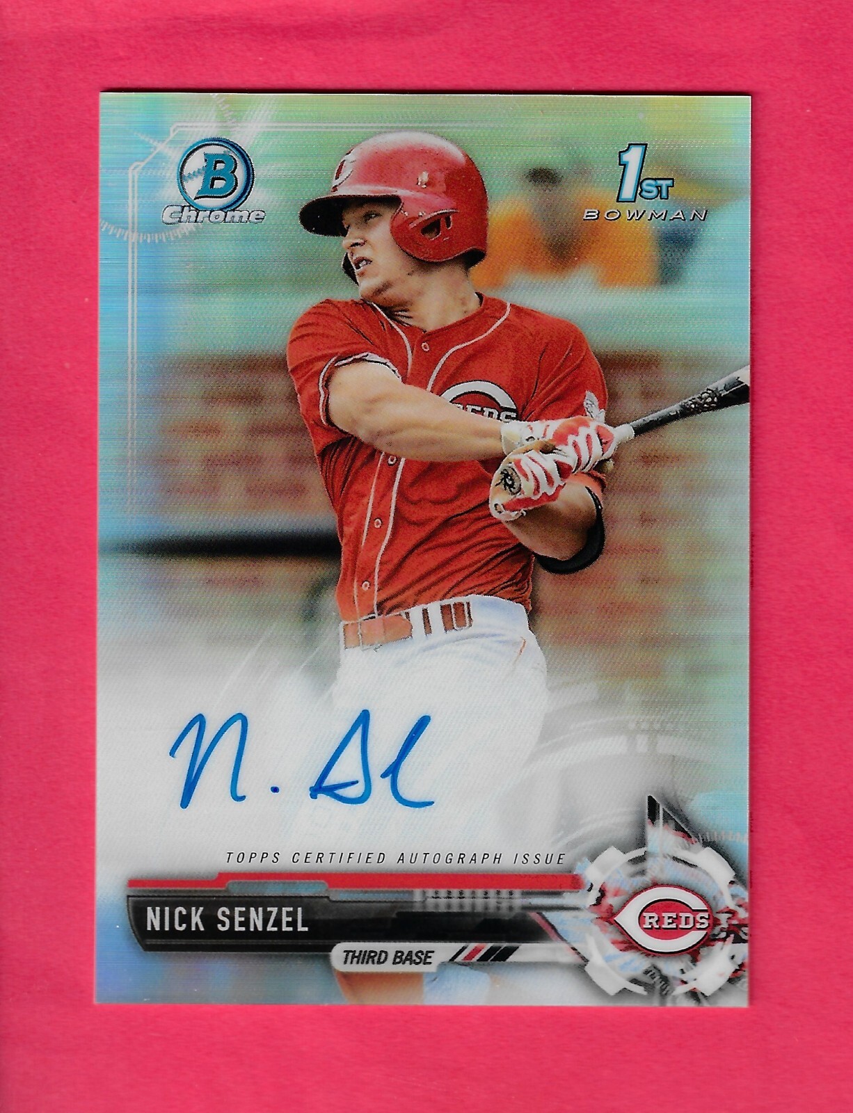 NICK SENZEL 2017 Topps 1st Bowman Chrome Prospect AUTO REFRACTOR /499 CPA-NS
