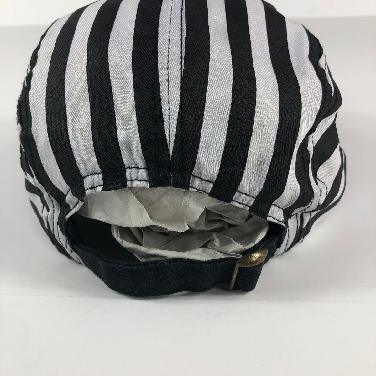 Stussy N4 Hat Strap Back Adjutable Cap Black White Striped Stussy N4 Hat Strap Back Adjutable Cap Black White Striped