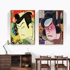 Art Silk Canvas Ukiyoe Samurai Japanese Paint Poster Wall Decor Unframed S701