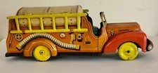 c. 1940's or 50's Friction Drive Tin Litho Tanker Fire Truck - Made in Japan