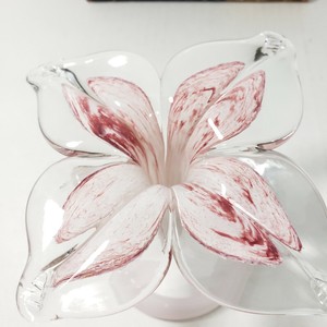Murano Glass Flower Bud Vase Pink Swirled Stem Hand Blown ...