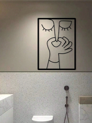 Boho Chic Metal Bathroom Sign Humorous Minimalist Wall Art For Home Wall Decor - Picture 5 of 9