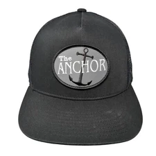 The Anchor Snapback Hat Black OS Adjustable Mesh Back The Classics Yupoong