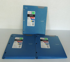 5 Mead Five Star 2 Pocket  Prong Folder 11 5/8" x 9 5/8" Blue Folder