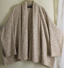 Eskandar O/s Gold Natural Copper Woven Basketweave Open 30"l Jacket Coat Lux