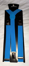 Suspenders Men Or Women Y-Shape Back Clip On Elastic Adjust Blue Color