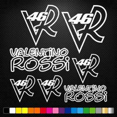 46 VALENTINO ROSSI - 7 Decals Stickers Sponsors Car Bike Motorcycle Motocross