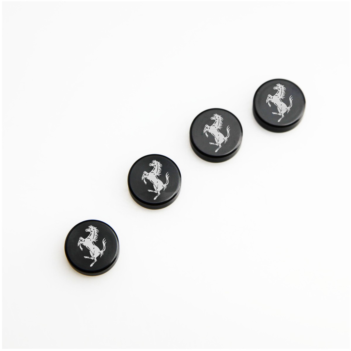 Laser Etched 4 Black Aluminum Ferrari License Plate Frame Fastener