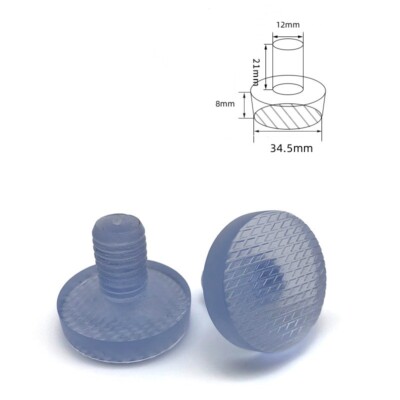 8Pcs 12mm/0.47'' Glass Table Top Bumpers with Stem Fits 1/2Inch Hole, Clear