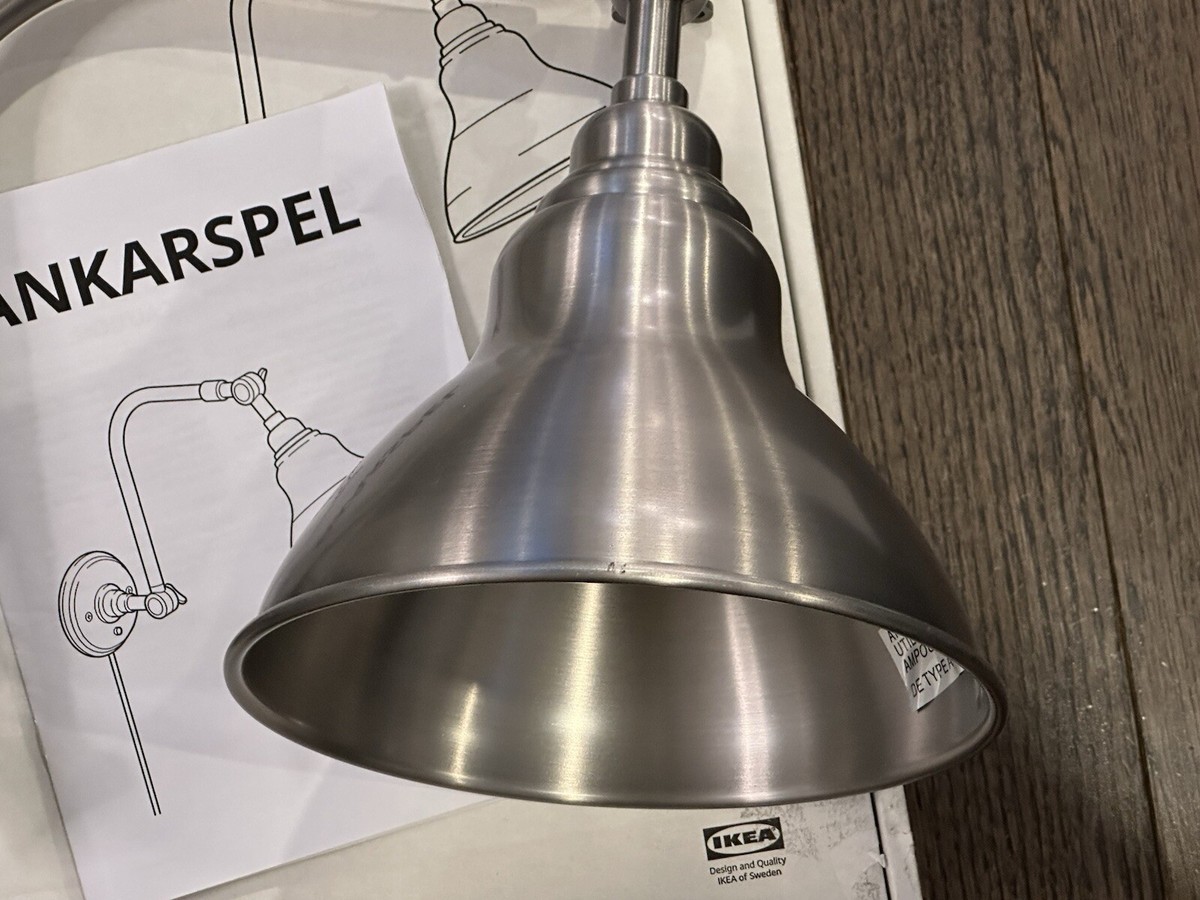 IKEA ANKARSPEL Wall lamp with LED bulb, pewter effect brushed 