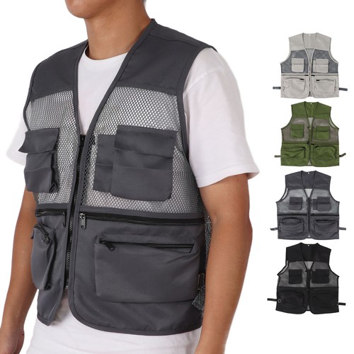 New Military Vest Breathable Multi Pocket Mesh Fishing Vest For Out FA - Picture 53 of 55
