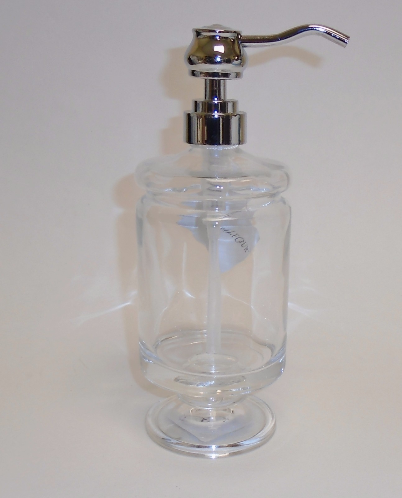 NEW HOTEL BALFOUR CLEAR GLASS ROUND KITCHEN,BATHROOM SOAP+LOTION