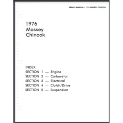 1976 Massey Ferguson Chinook SNOWMOBILE Service  Manual Book 90 pages