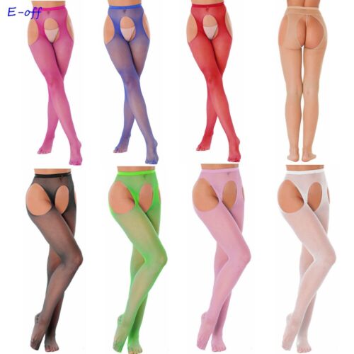 UK Womens High Waist Fishnet Tights Suspenders Pantyhose Thigh High Stockings - Picture 4 of 123