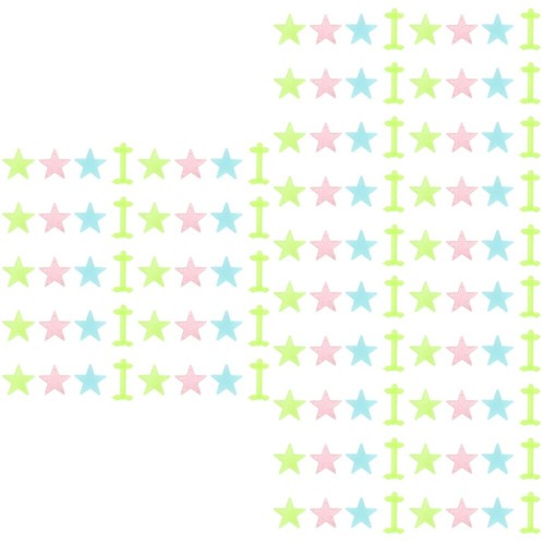 3 PCS Kids Bedroom Decor for Girls Wall Decals Stars Glow Stickers