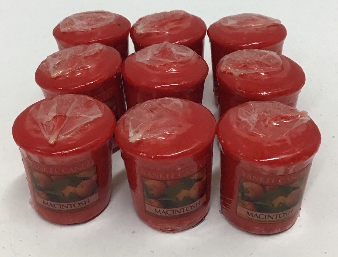 Yankee Candle Votives Wax Melts Macintosh Set Of 9, 1.75 Oz Each eBay