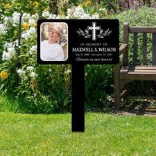Memorial Cross Stake, Memorial Plaque Stake, Personalized Memorial Maker