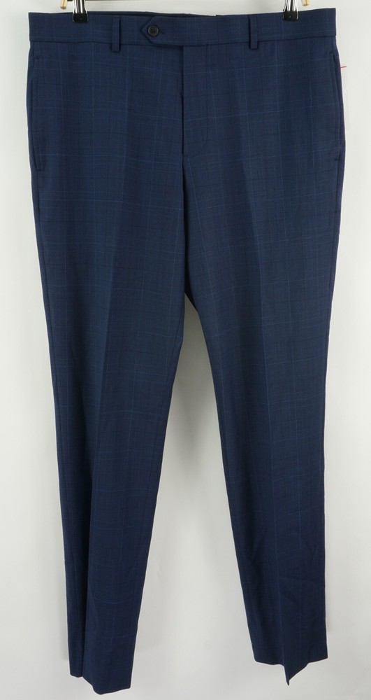 Brooks Brothers Mens 36x32 Blue Plaid Wool Dress Pants $198